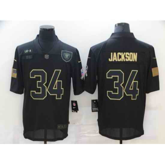 Nike Las Vegas Raiders 34 Bo Jackson Black 2020 Salute To Service Limited Jersey